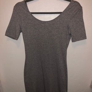 Gray Short Sleeve Mini Dress